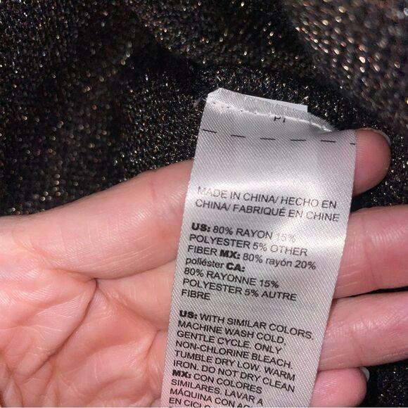 Chico's Cardigan M Open Front Longline Metallic Boho - Picture 6 of 9